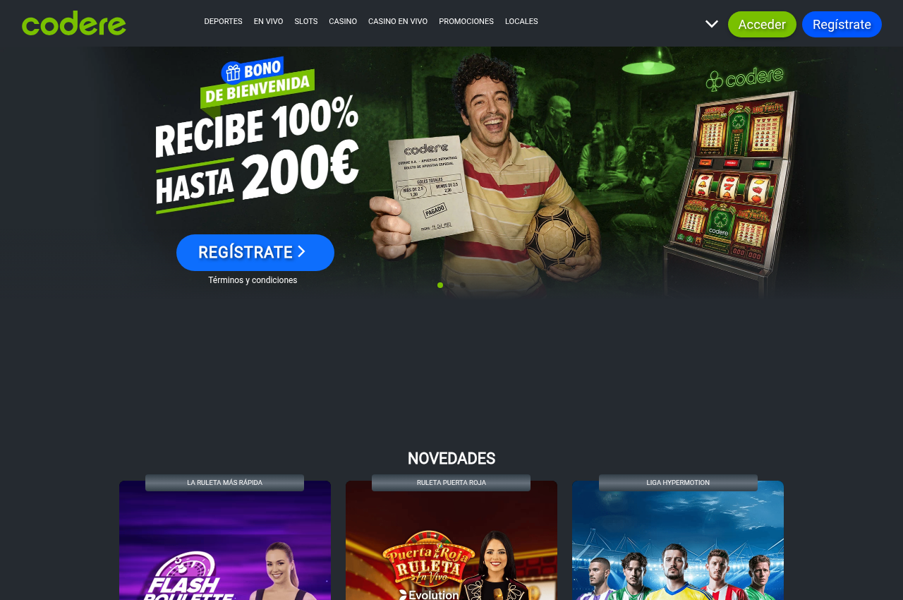 Captura de la página observada de Codere