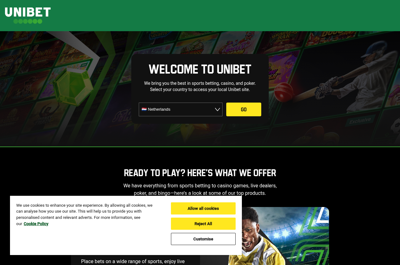 Captura de la página observada de Unibet